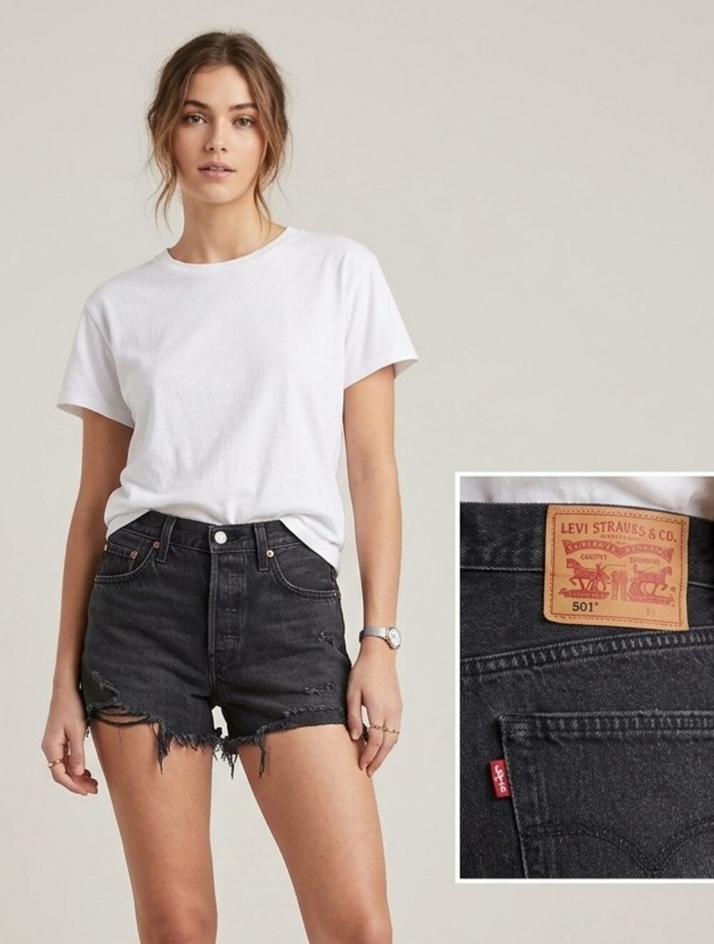 Levi's Black High-Waist 14'' Cutoff Denim Shorts Brand new without tags